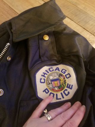 Vintage Chicago Police Uniform Jacket Gold City Buttons Patches Small Womans 6