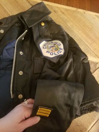 Vintage Chicago Police Uniform Jacket Gold City Buttons Patches Small Womans 7
