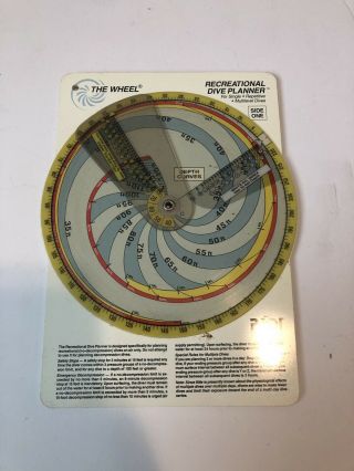 Padi The Wheel Recreational Dive Planner Vintage For Single Or Repetitive Dives