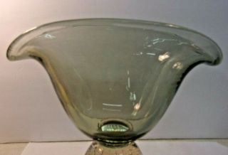 Vintage Erickson? Glass Vase Paperweight Base Controlled Bubble Mid Century 2