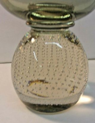 Vintage Erickson? Glass Vase Paperweight Base Controlled Bubble Mid Century 3