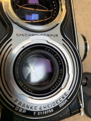 Rolleiflex 3.  5 B MX - EVS 6x6 TLR Camera w Zeiss Tessar 1:3.  5 f=75mm Lens, 3