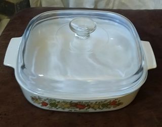Vtg Corning Ware A - 10 - B Spice of Life 2 - 1/2 Qt Baking Casserole Dish with Lid 2