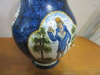 Vintage hand painted DELFT lidded pitcher.  Man in top hat 3