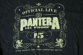 Pantera vintage 101 proof 1997 official live tour T Shirt vtg metal tee xl 2