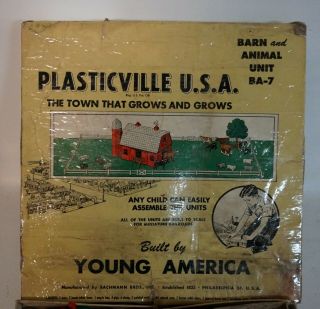 Vintage Plasticville Barn & Animal Unit Ba - 7 Kit Bp18 Large Kit