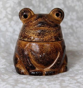 Vintage Viking Brown Tan Frog Incense Burner