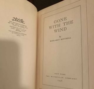 GONE WITH THE WIND (1936) MARGARET MITCHELL,  1ST EDITION,  May First Printing DJ 4