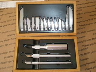 Vtg X - Acto Knife Set Hobby Knives X - Acto Blades In Wood Box