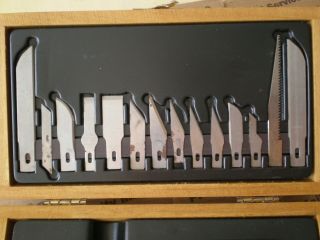Vtg X - Acto Knife Set Hobby Knives X - Acto Blades In Wood Box 6