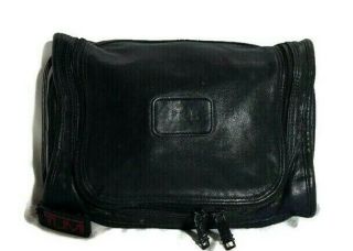 Vtg Tumi Dopp Bag Toiletry Travel Accessories Pouch Leather Black Korea