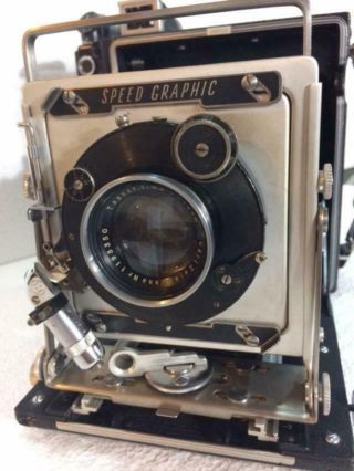 Graflex Speed Graphic 4 X 5 W/carl Zeiss Tessar 1:4,  5 F - 15cm W/ 10 Film Holders