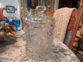 Vintage Imperial Glass Hob Star Pattern Cracker,  Cookie,  Tobacco Jar
