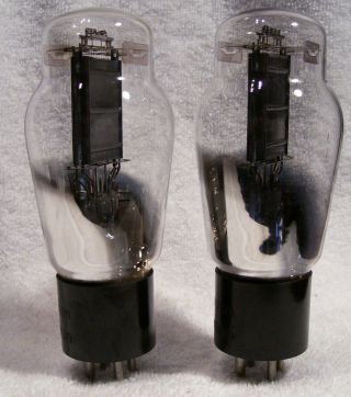 Matched Pair Radiotron / Cunningham Single Plate 2a3 Triodes - Strong Emission