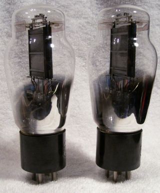 Matched Pair Radiotron / Cunningham Single Plate 2A3 Triodes - Strong Emission 2