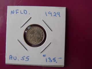 Vintage Newfoundland Canada 1929 5 Cent Quality Value 135.  00 A32