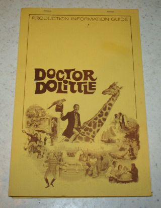 Vintage Doctor Doolittle Movie Production Information Guide 1967 Rex Harrison