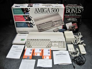 Commodore Amiga 500,  With 2.  04 Rom,  1mb Ram,  Power Supply & Mouse " Full Kit