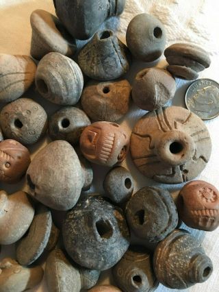 Vintage Ethnic Clay Beads.  African? Assorted Sizes.  From Jewlery Artist Estate