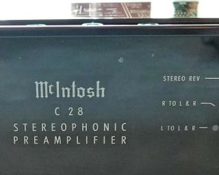 McINTOSH C 28 PREAMP,  Factory Certified 4 - 18 - 19,  Factory Boxes 5