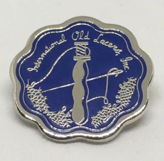 Vintage Ioli International Old Laces Blue On Silvertone Pin 7/8 " Diameter Rare
