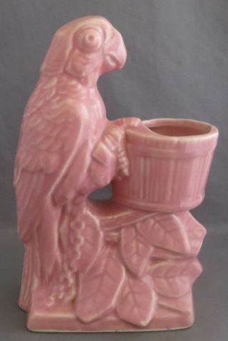 Vintage Nelson McCoy Pink Parrot Planter Vase. 3