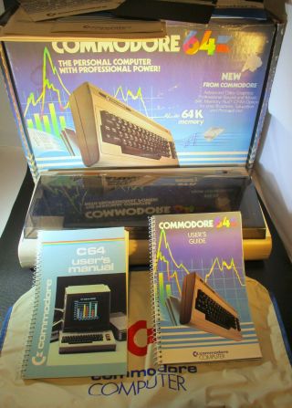 1983 Commodore 64 Personal Computer Boxed W/software Manuals