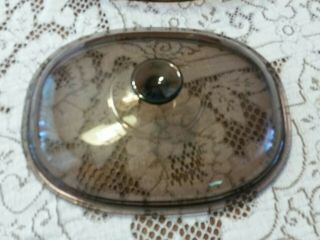 Vintage Corning Ware 4L Oval Roaster Vision Amber Glass Casserole with Lid USA 3