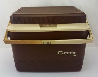 Vintage Gott 8 Personal Lunch Cooler/ice Chest 1908,  Brown -