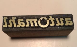Vintage Printer Wood Metal Print Block Letterpress Type Of Bmw Automahl Logo
