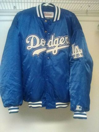 Vintage Starter La Dodgers Satin Jacket Xxl 2xl Mlb
