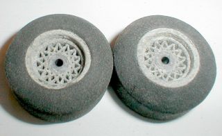 (2) Cox Chaparral Rear Tapered Mag Wheels & Tires Slot Car 14014 Vintage 1/24