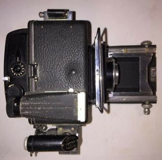 Busch Pressman 2 1/4 X 3 1/4 Baby Press Camera w Wollensak Raptar lens 120 back 3