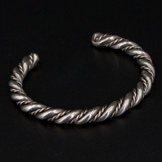Vtg Sterling Silver - Navajo Braided Twisted Rope 5.  75 " Cuff Bracelet - 31.  5g