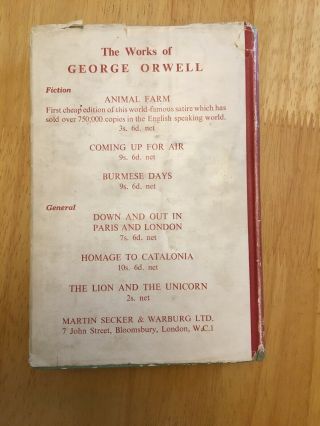 Nineteen Eighty - Four - George Orwell - First Edition 1949 - 3