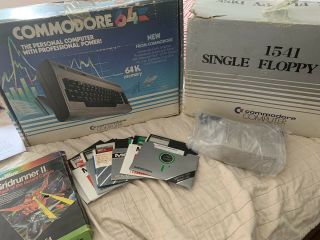 Boxed Commodore 64 Computer W/ Boxed Disk Drive,  Games,  & Power Supply