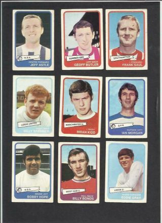 Rare Set Of 55 - 101 A&bc Gum Footballers Yellow Back Cards 1968 Vintage