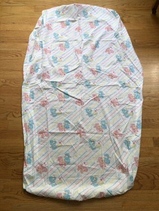 Vintage Curity Care Bears Toddler Fitted Bed Sheet 52 " X 25 "