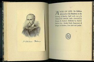 A WAY OF LIFE William Osler Golden Hind Press 1913 2