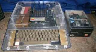 Clear Case Apple II Plus and Clear Case Disk II - Both Work Fine 2