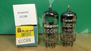 Amperex 6dj8 Ecc88 Nos Pinch Waist D - Getter 1957 Holland Vacuum Tubes
