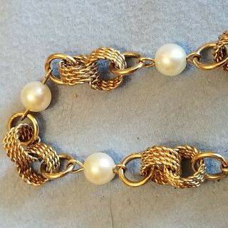 Exquisite Vintage Gold Tone Fresh Water Pearl 7 