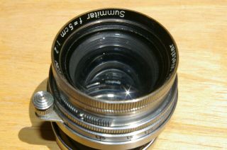 Leica Lens Ernst Leitz Wetzlar Summitar 5cm 1:2 50 Mm Screw Mount W/ Origin.  Cap