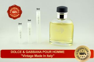 Vintage Dolce & Gabbana Pour Homme (made In Italy) Decant Sample Spray