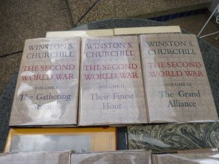 The Second World War By Winston Churchill.  6 Volume Set.  1st Printing In Dj 1948