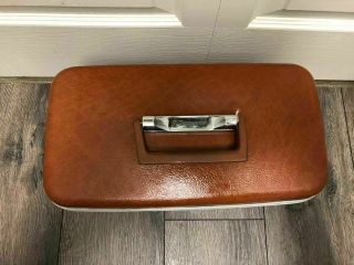 Samsonite Vintage Hard Cosmetic Train Case Brown Complete With Tray & Key 3