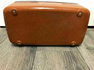 Samsonite Vintage Hard Cosmetic Train Case Brown Complete With Tray & Key 5