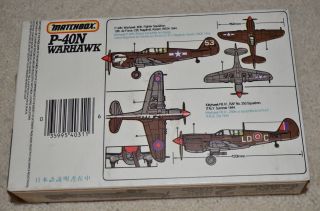 1/72 MATCHBOX TWO VINTAGE P - 40N WARHAWK KITs Kit PK - 31 4