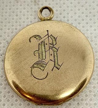 Vintage Victorian Style Engraved “r” Gold Filled Locket