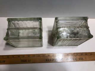 Vintage Reclaimed Architectural Glass Block 5 3/4 